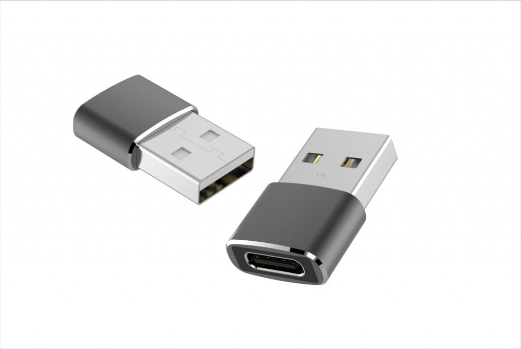 Adapter USB ART OEM, USB 2.0 male në USB C female, OTG, argjendtë