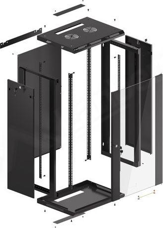 Kabinet për server Lanberg WF01-6422-10B, 19"