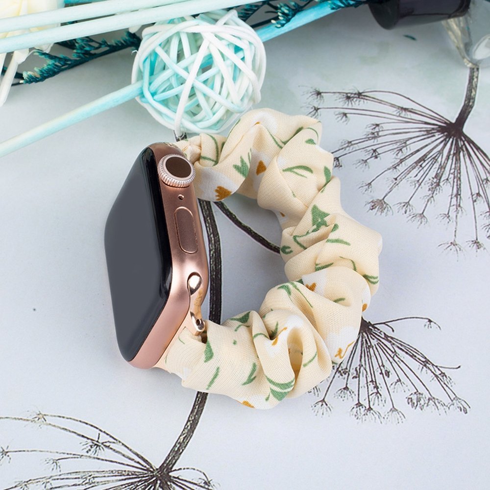 Rrip ore Hurtel Fabric për Apple Watch 45 44 42mm, elastik, i verdhë 2