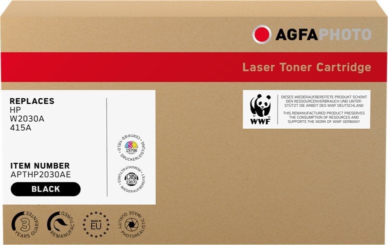 Toner printeri AgfaPhoto 415A, zëvendësues për HP W2030A, i zi