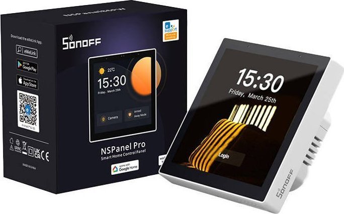 Panel i mençur muri Sonoff NSPanel Pro, ekran 3.95", Wi-Fi Zigbee, i bardhë