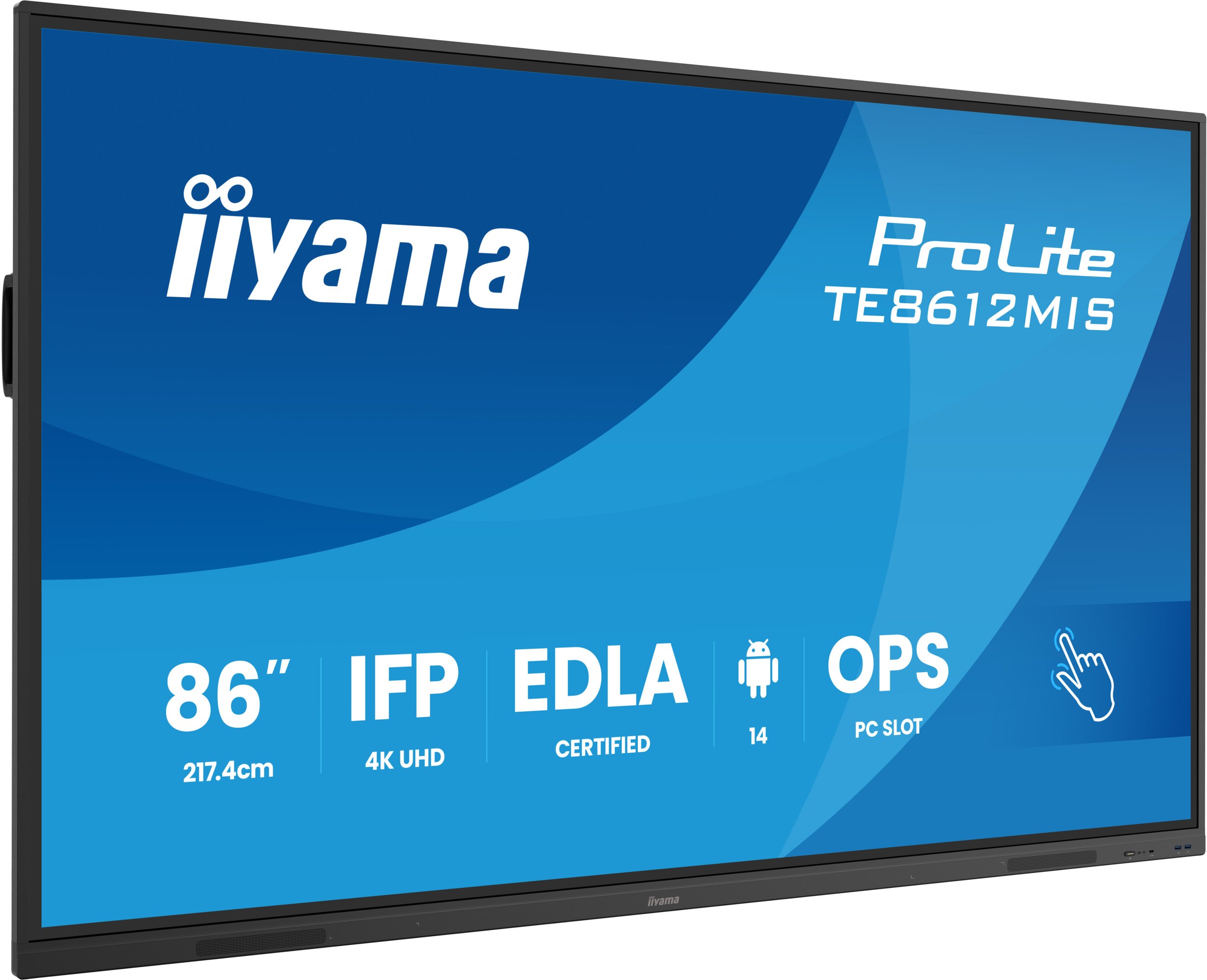 Интерактивен монитор Iiyama TE8612MIS-B4AG, 86\", 4K Ultra HD, со допир, црн