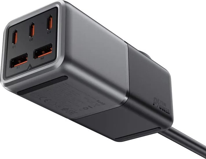 Karikues tavoline ACEFAST GaN, 75W, PD3.0, 3x USB C 2x USB A