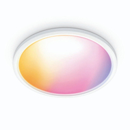 Plafonierë LED WiZ SuperSlim RGBW, Ø54 cm, smart, e bardhë