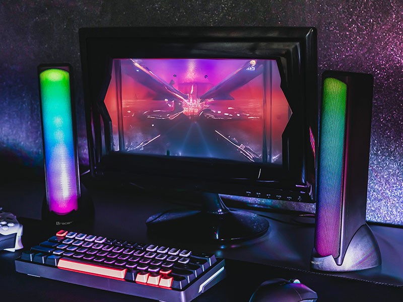 Altoparlantë Tracer Sigma 2.0, Bluetooth, USB, RGB, të zinj
