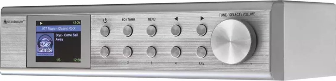 Radio nën dollap Soundmaster IR1500SI, internet DAB+ FM, Bluetooth WLAN, argjendtë