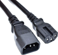 Кабел за напојување Akyga AK-UP-05, 1 m, IEC C14 во IEC C15, црн