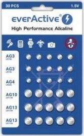 Set i baterive EverActive 65mAh, 1.5V, 30 copë