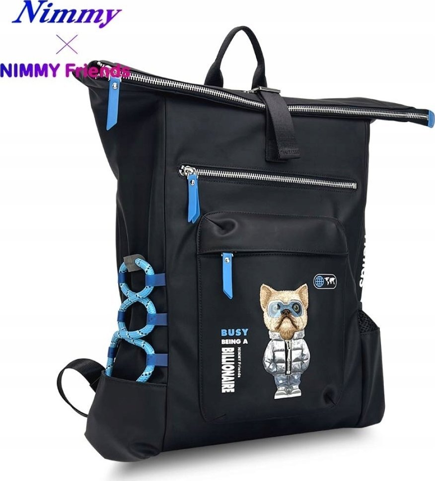 Çantë shpine Nimmy Glasses Cool Cat, për laptop, e zezë