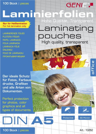 Fletë plastifikimi Genie A5, 100 copë, transparente