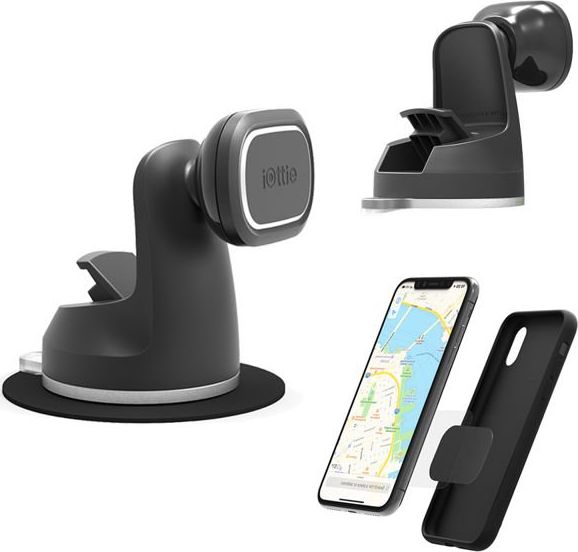 Mbajtës magnetik për veturë iOttie iTap 2 HLCRIO156, për xham dhe pult, me vakum, i zi