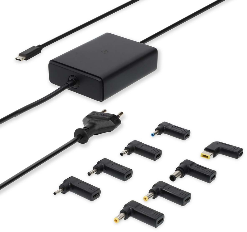 Karikues laptopi Nedis GaN 100W, USB C PD, universal, i zi