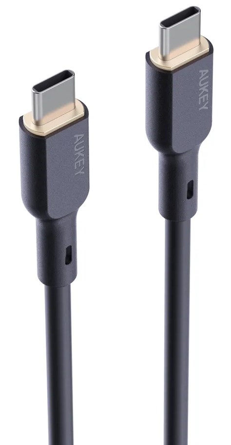 Kabllo Aukey, USB C / USB C, 1 m, e zezë