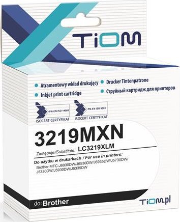 Kasetë boje Tiom Ink për Brother 3219MXN LC3219XLM, 1500 faqe, magenta