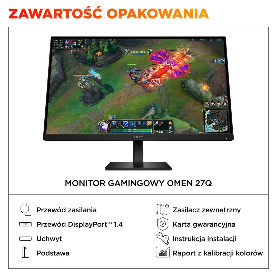 Monitor gaming HP OMEN 27q G2, 27", QHD 2560x1440, 180Hz, IPS, i zi