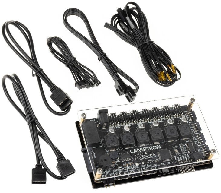 Kontrollues ventilatorësh Lamptron CT630, 6 kanale, PWM ARGB, i zi
