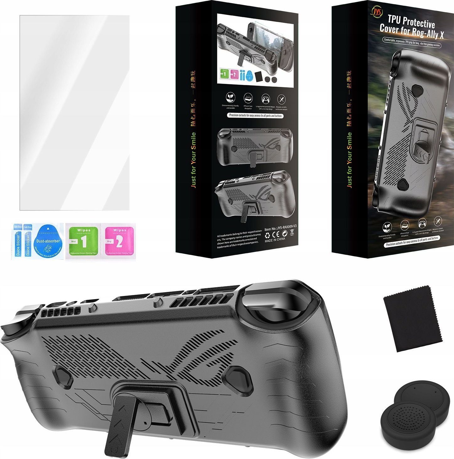 Set mbrojtës JYS JYS-RAX009 për Asus ROG Ally X, 4 në 1, i zi