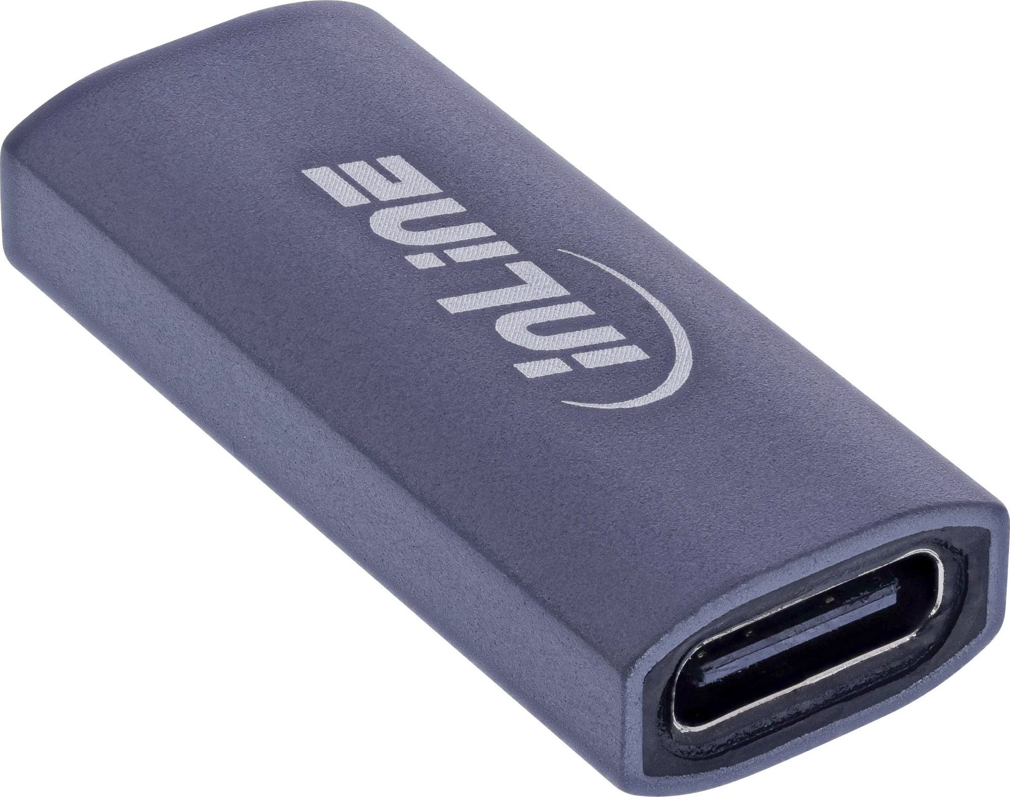 Adapter USB InLine USB4, 2x USB C, 40Gbps, alumini, gri