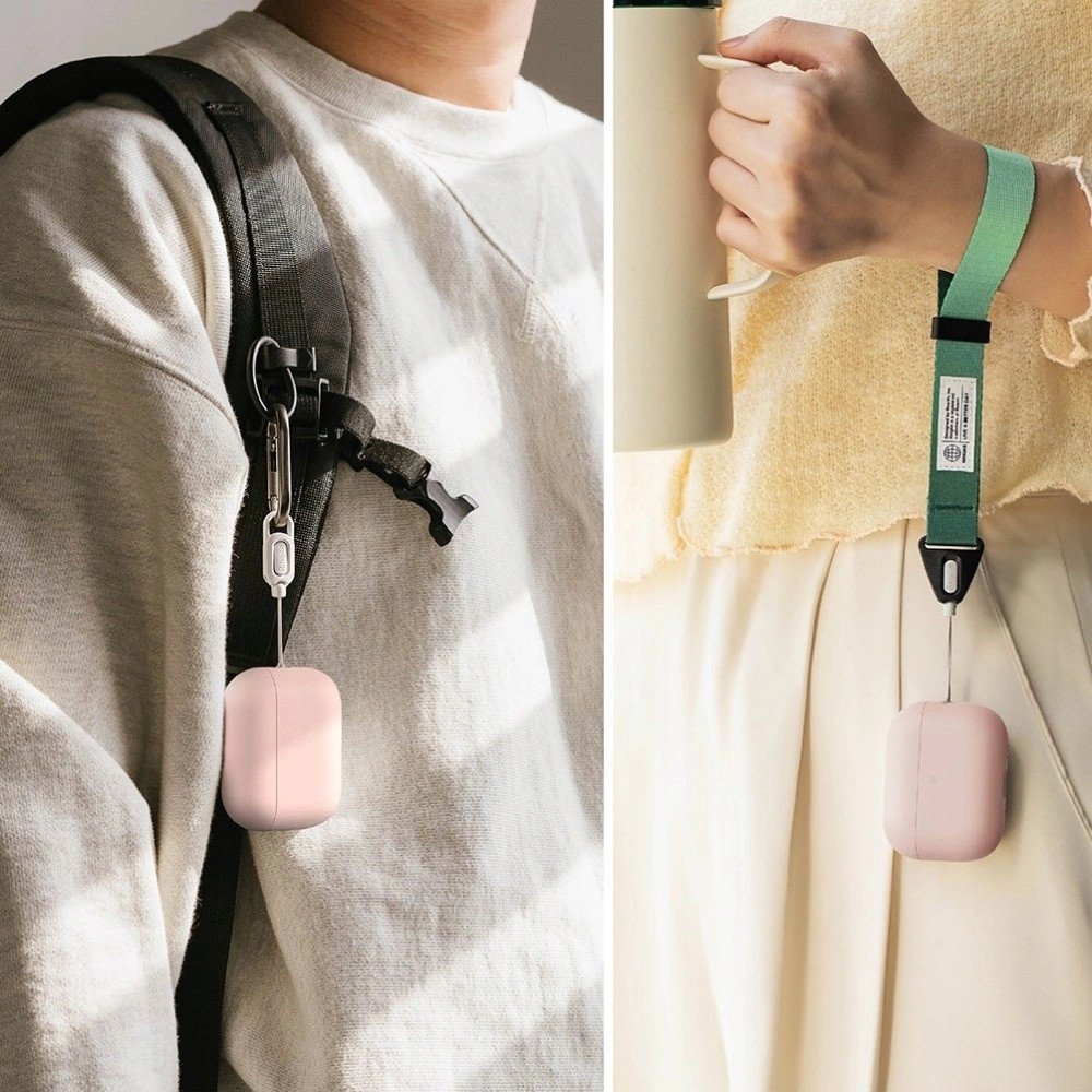 Mbulesë silikoni Ringke për Apple AirPods Pro 3, me kapak karikimi, rozë Pink Sand