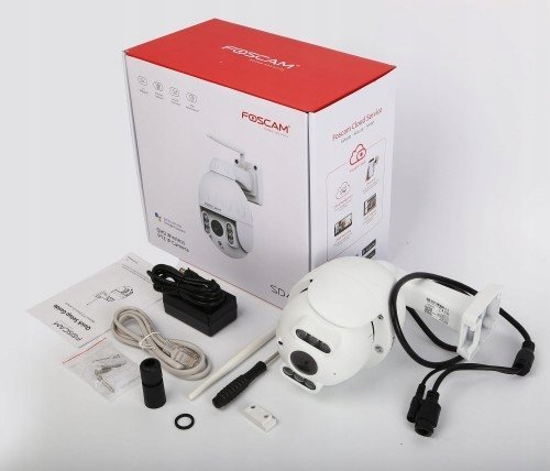 Kamerë sigurie Foscam SD4, Super HD, WLAN Dual Band, 4x zoom optik, e bardhë