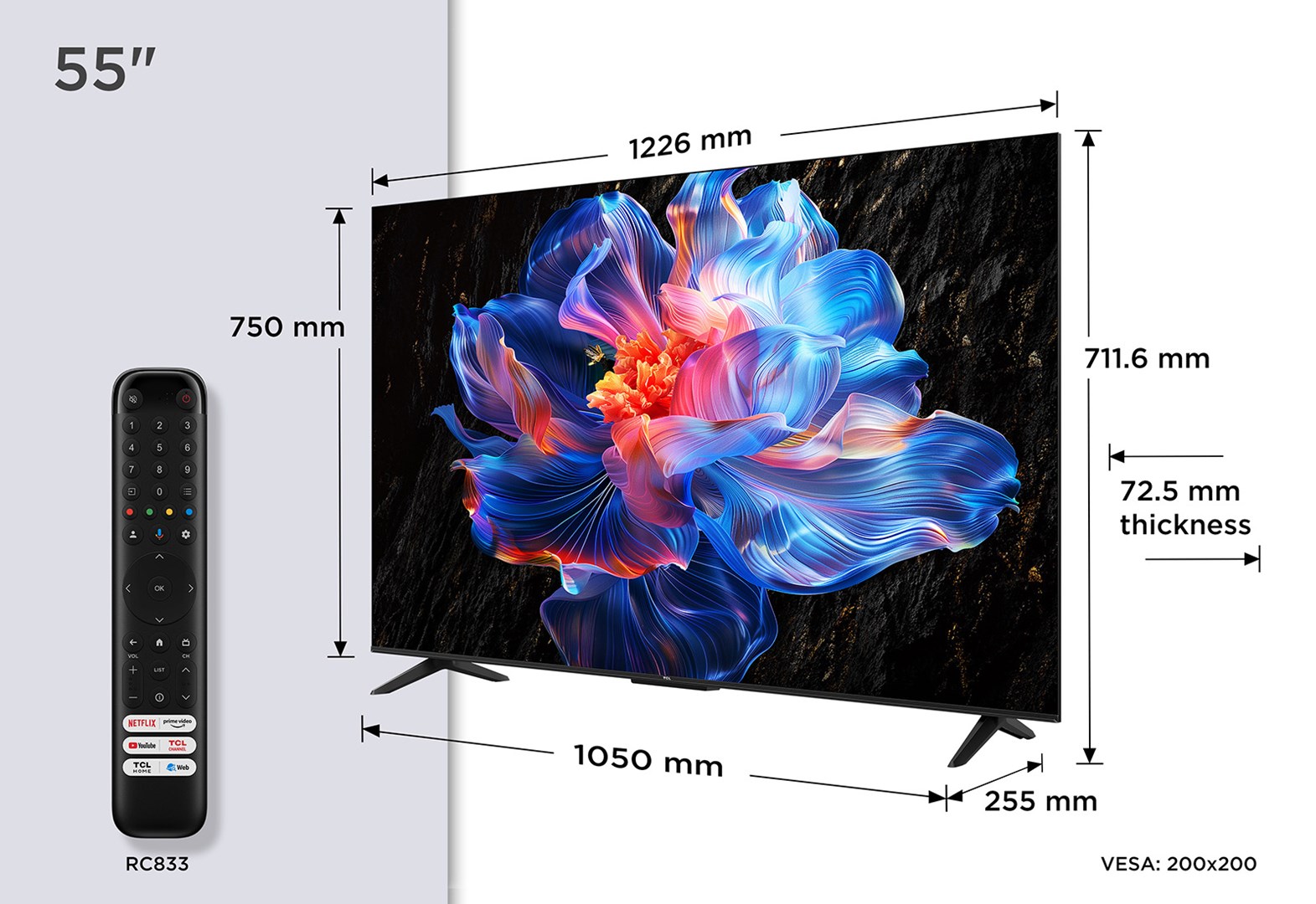 Televizor TCL 55V6C, 55", 4K Ultra HD, Smart Google TV, i zi