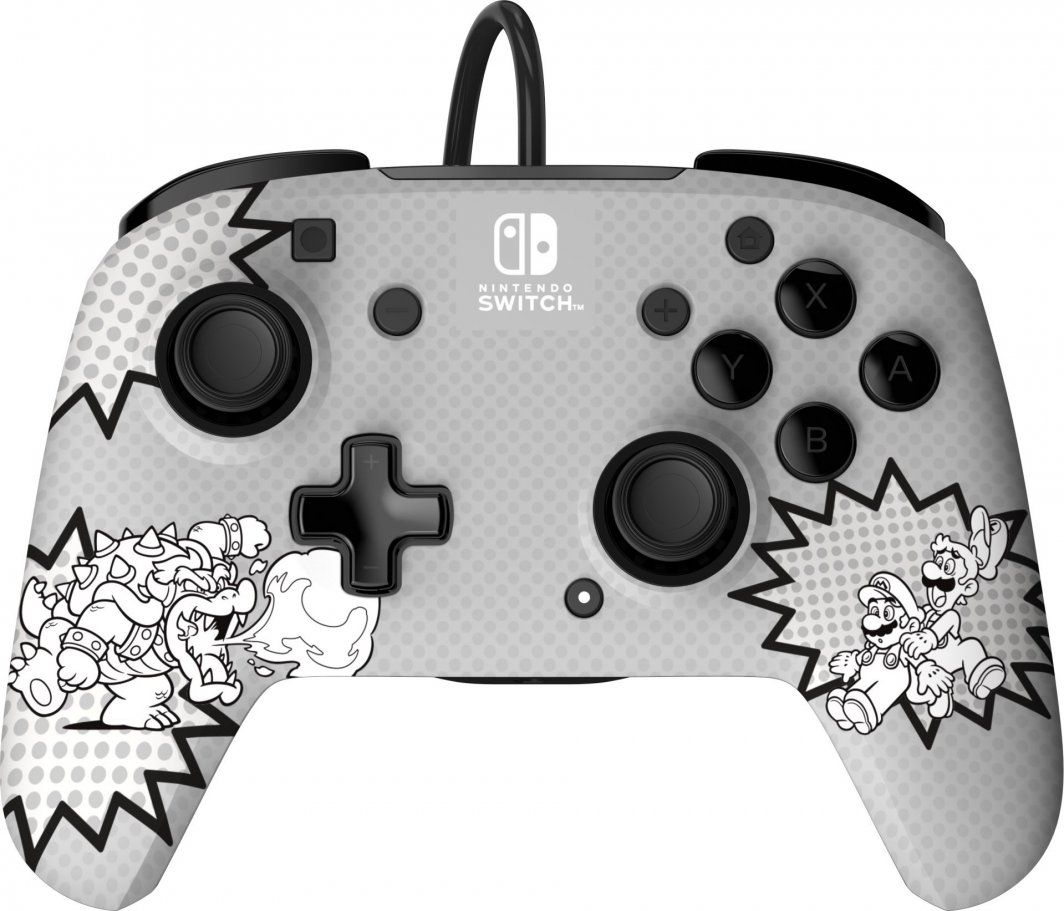 Kontroller PDP Rematch Comic Mario, me kabllo, i hirtë