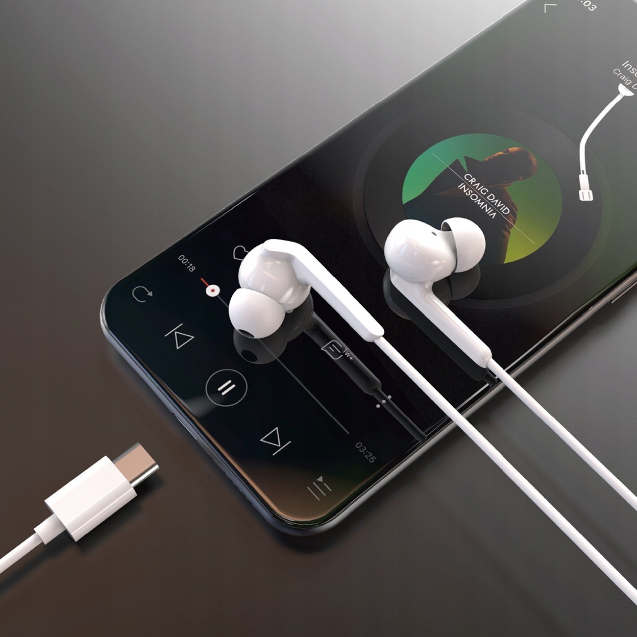 Слушалки со кабел Dudao X3C+, USB-C, 1.2m, бели