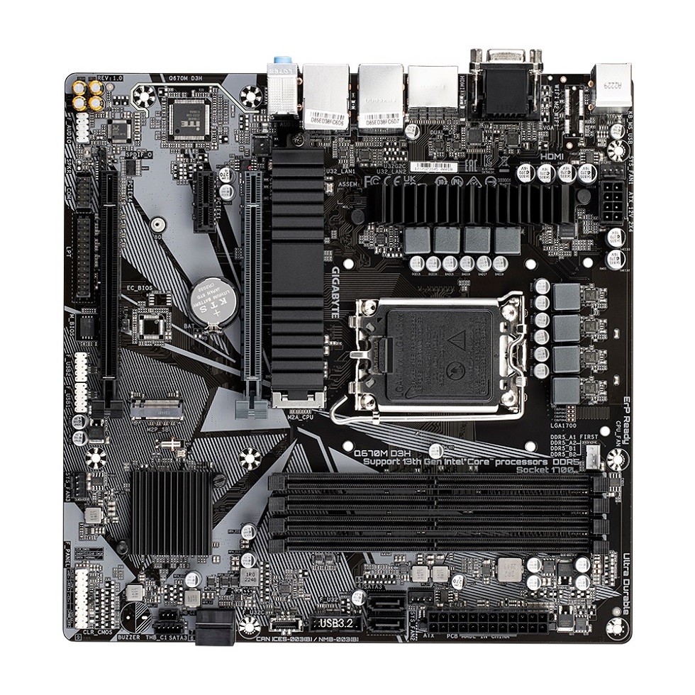 Pllakë amë GIGABYTE Q670M D3H, LGA 1700, mATX