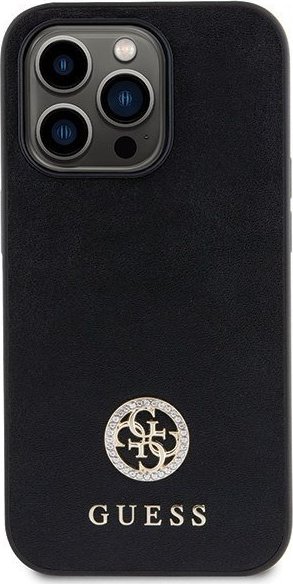 Futrollë për telefon Guess GUHCP13LPS4DGPK, për iPhone 13 Pro 6.1", hardcase me logo metalike, e zezë