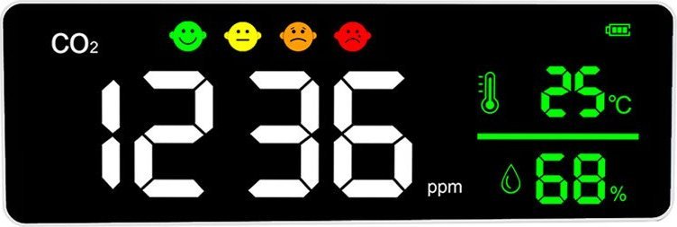 Stacion moti Levenhuk Wezzer Air MC50, matës CO₂, ekran LCD, i bardhë
