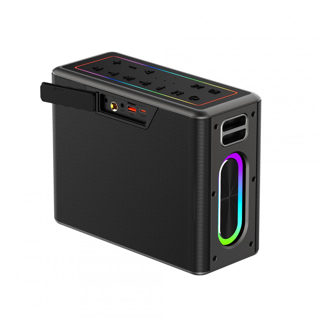 Kutia muzikore Akai Portable Speaker, 80W, Bluetooth, e zezë