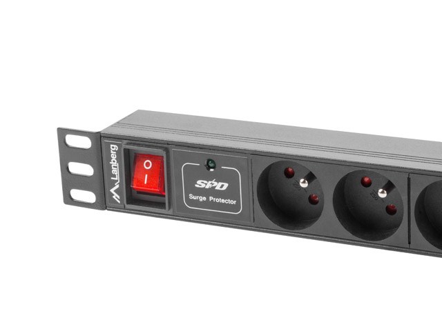 Listelë energjie Lanberg PDU-07E-0200-IEC-BK, 19" 1U, 7x 230V, e zezë