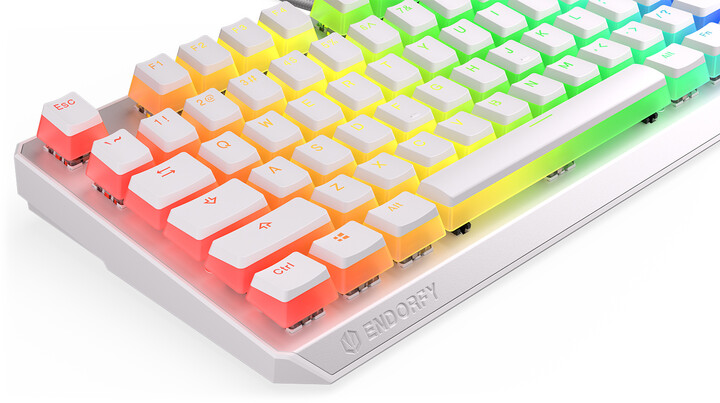 Tastierë Endorfy Thock TKL Pudding Onyx White Red, Kailh Red, US, e bardhë