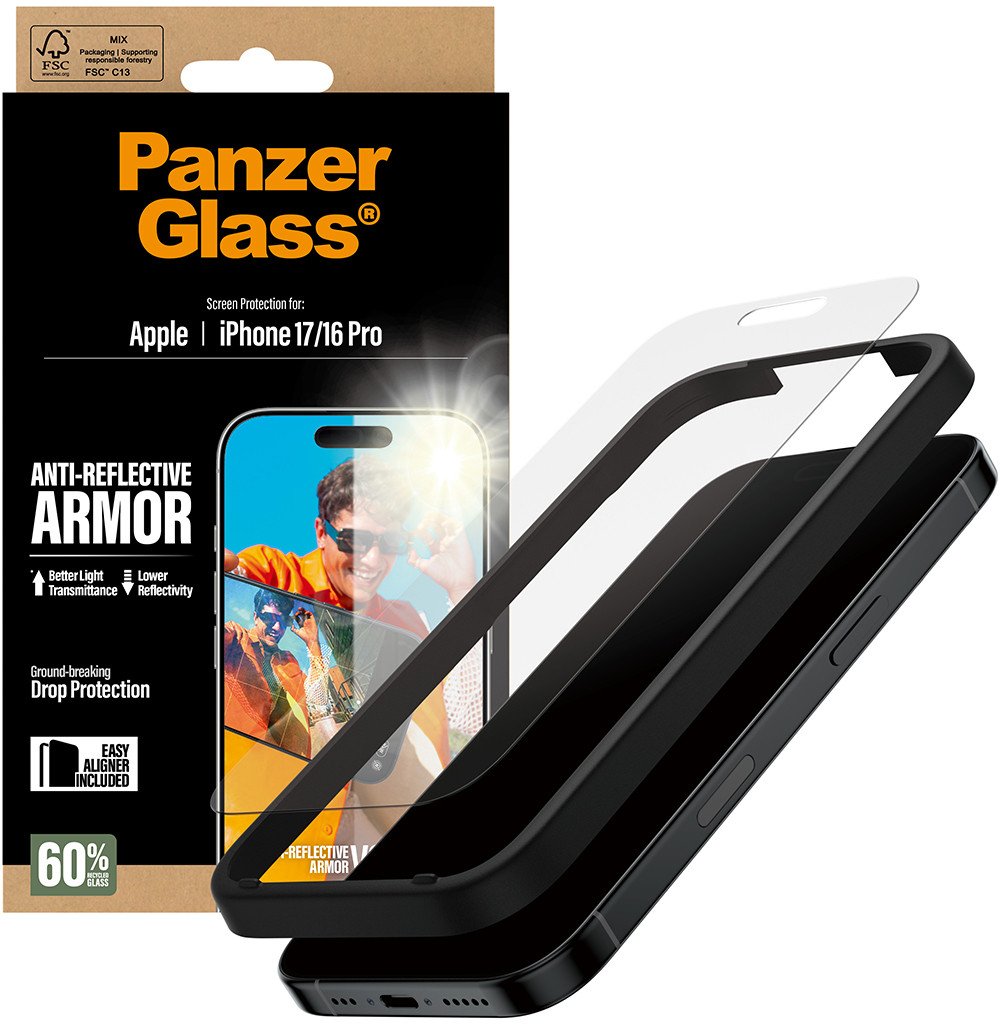 Folie mbrojtëse PanzerGlass Anti Reflective Armor, për Apple iPhone 17, 1 copë, transparente