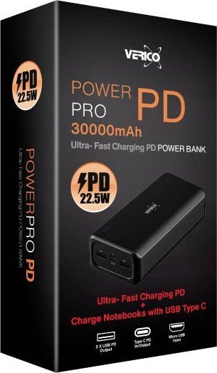Power bank Verico Power Pro 30000mAh, 22.5W Fast Charge, i zi