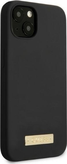 Mbulesë telefoni Guess GUHMP13SSPLK për iPhone 13 mini 5.4", silikon MagSafe, e zezë