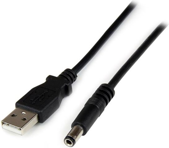 Kabllo StarTech USB-A to DC USB2TYPEN1M, 5.5mm, 1m, e zezë