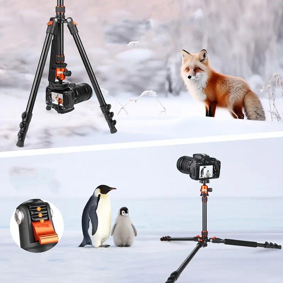Tripod për kamera dhe telefon Bitmat PS1 PRO, 170 cm, me mbajtëse telefoni dhe çantë transporti, i zi