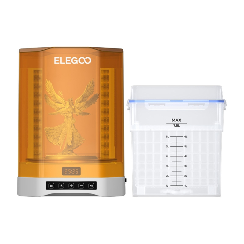 Stacion larje dhe shërimi Elegoo Mercury Plus 3.0, 7.5L, për printerë resin deri 10", portokalli