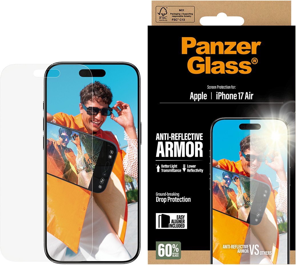 Mbrojtëse ekrani PanzerGlass Anti-Reflective Armor, për Apple iPhone Air, anti-reflektuese, transparente