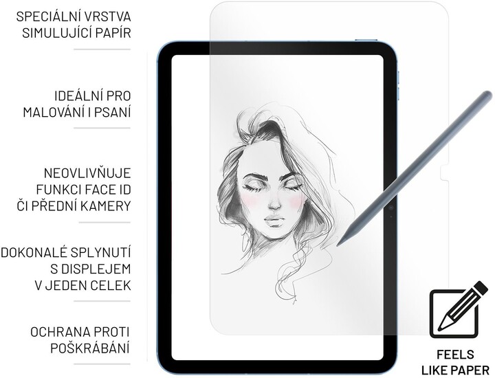 Xham mbrojtës FIXED PaperGlass për Apple iPad 10.9" (2022), transparent