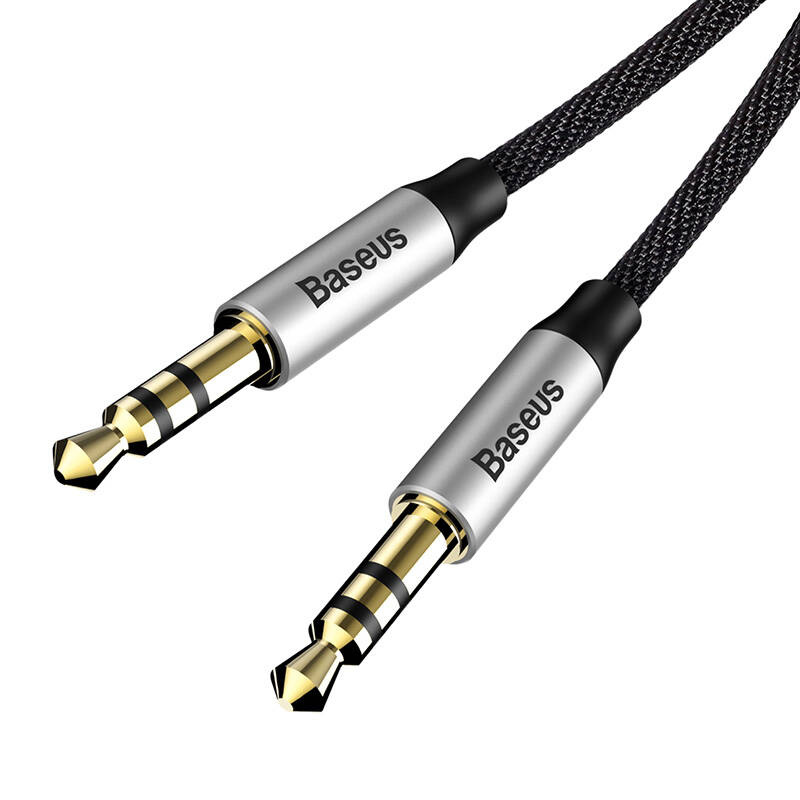 Kabllo audio Baseus Yiven M30, Jack 3.5mm në 3.5mm, 1.5m, e zezë