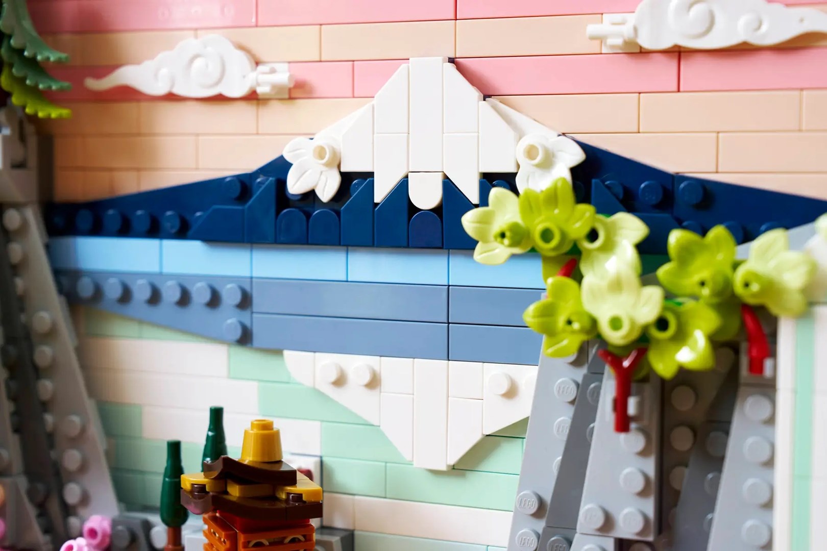 Set LEGO Japanese Cherry Blossom Landscape, dekor muri, shumëngjyrësh