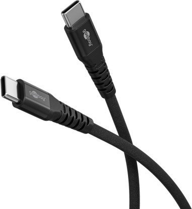 Kabllo USB C Goobay Supersoft Fabric, 3m, 60W, i zi