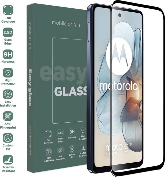 Xham mbrojtës ekrani Mobile Origin EasyGlass për Motorola Moto G24, Double Strong, transparencë e lartë