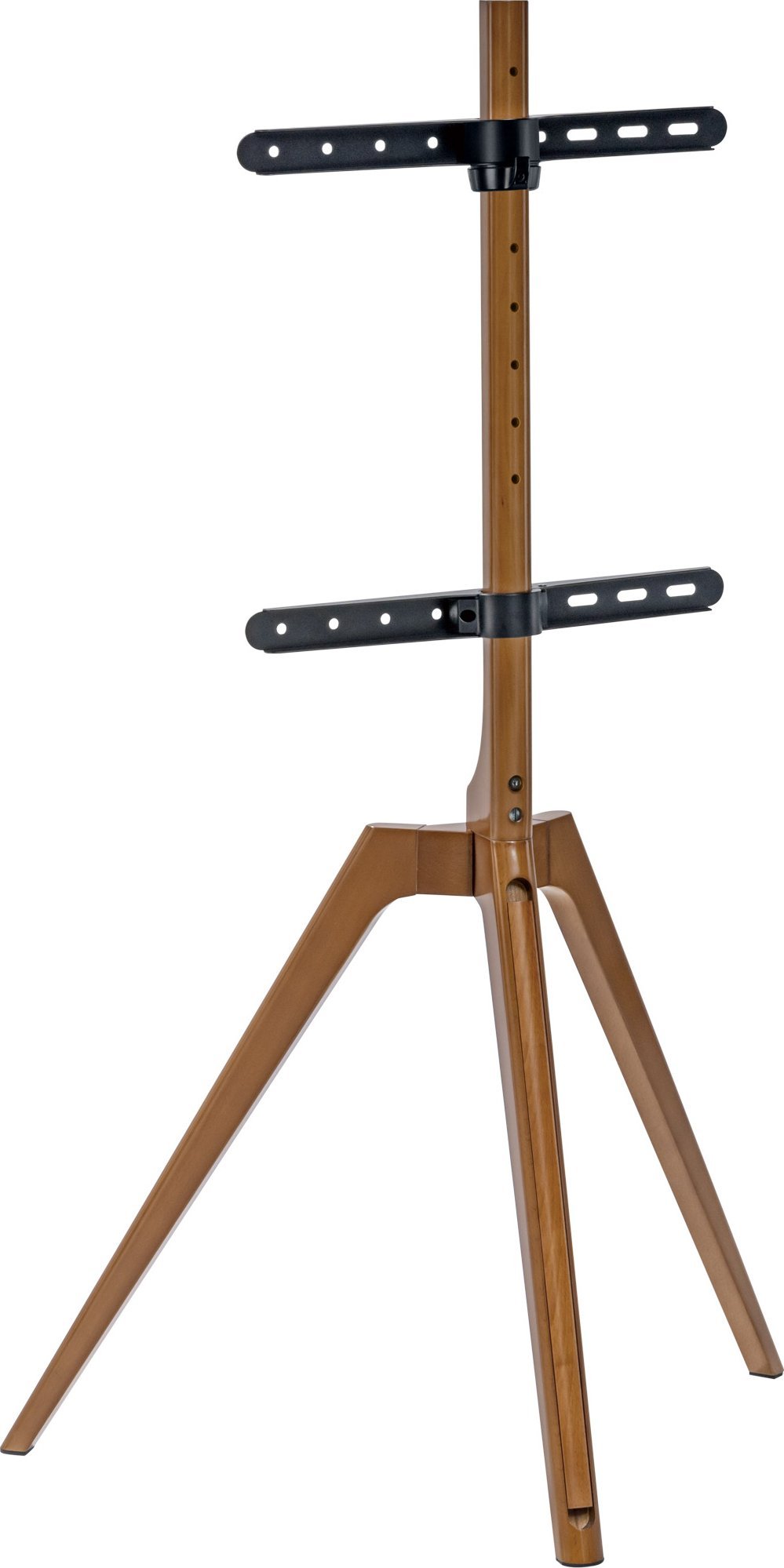 Qendrim dyshemeje për TV InLine Woodstand, tripod, 45-65", dru arre, kafe