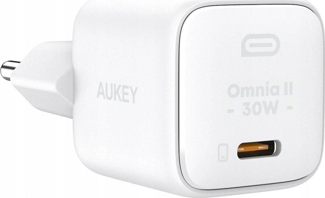 Полнач за мрежа AUKEY PA-B1L Omnia II Mini, USB C, 30W Power Delivery, бел