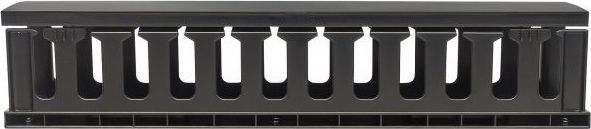 Organizues kabllosh Techly 2U për kabinet 19" rack, me kapak, i zi