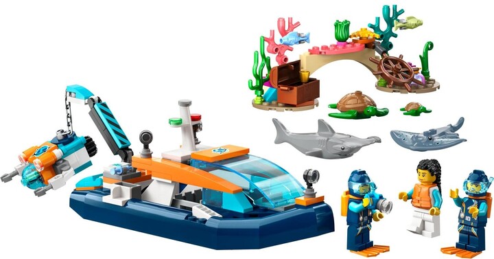 Set LEGO® City 60377 Divers' Exploration Submarine, 182 pjesë