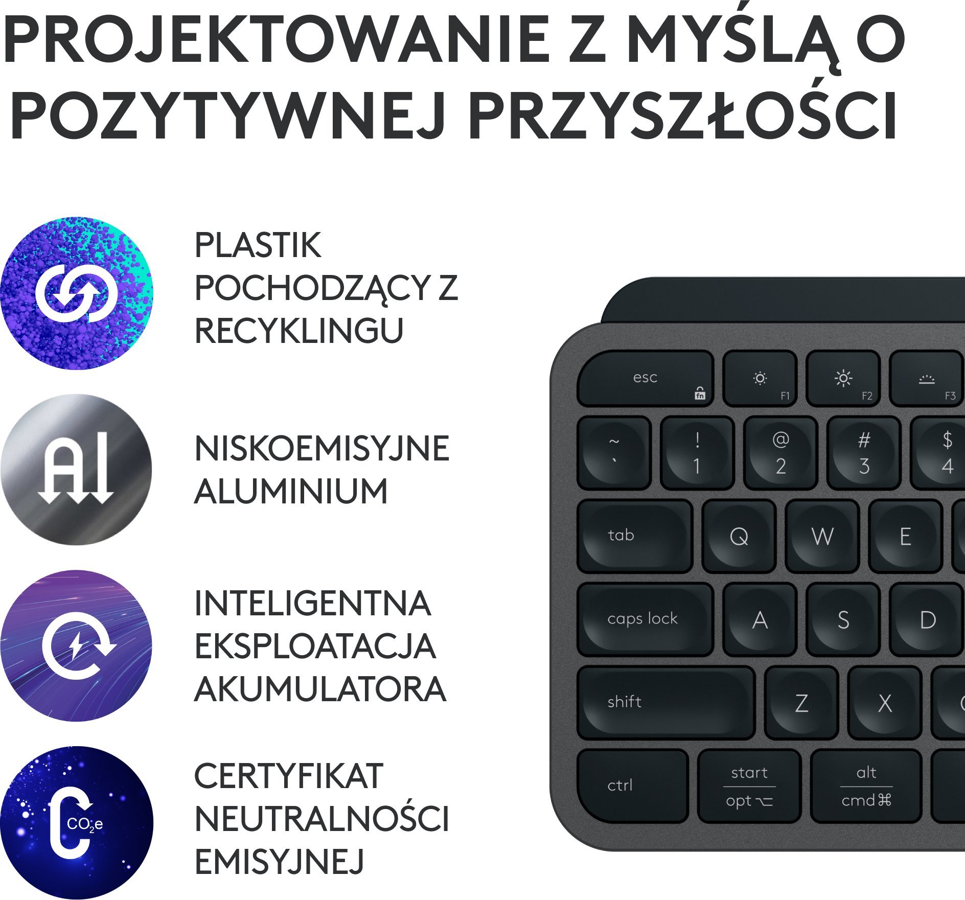 Tastierë Logitech MX Keys S, pa tela, Bluetooth, graphite